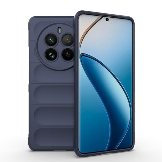 For Realme 12 Pro 5G / 12 Pro+ Magic Shield TPU + Flannel Phone Case(Dark Blue) - Realme Cases by buy2fix | Online Shopping UK | buy2fix