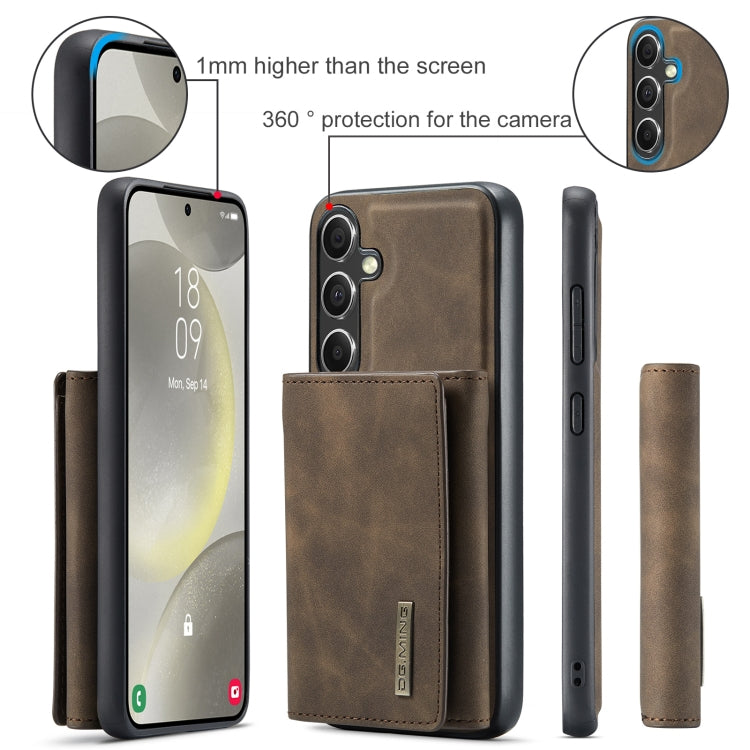 For Samsung Galaxy S24 5G DG.MING M1 Series 3-Fold Multi Card Wallet + Magnetic Phone Case(Coffee) - Galaxy S24 5G Cases by DG.MING | Online Shopping UK | buy2fix