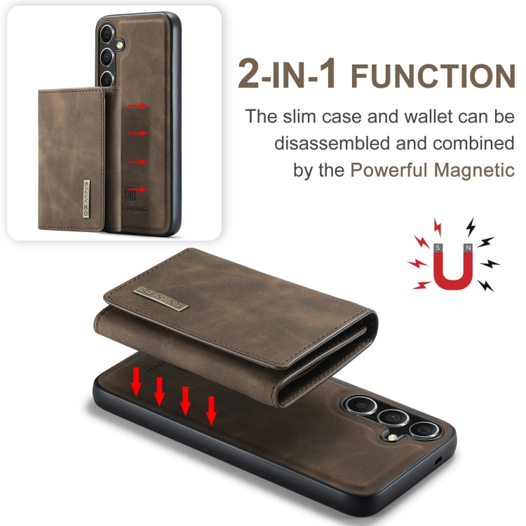 For Samsung Galaxy S24+ 5G DG.MING M1 Series 3-Fold Multi Card Wallet + Magnetic Phone Case(Coffee) - Galaxy S24+ 5G Cases by DG.MING | Online Shopping UK | buy2fix