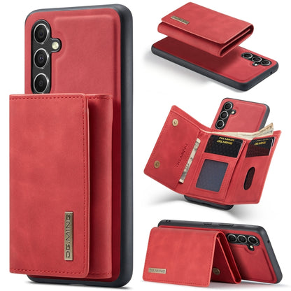 For Samsung Galaxy A35 5G DG.MING M1 Series 3-Fold Multi Card Wallet + Magnetic Phone Case(Red) - Galaxy Phone Cases by DG.MING | Online Shopping UK | buy2fix