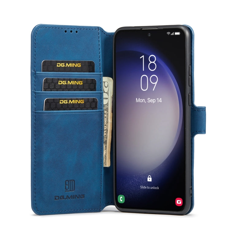 For Samsung Galaxy S23 5G DG.MING Retro Oil Edge Flip Leather Phone Case(Blue) - Galaxy S23 5G Cases by DG.MING | Online Shopping UK | buy2fix