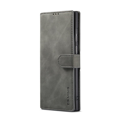 For Samsung Galaxy S23 Ultra 5G DG.MING Retro Oil Edge Flip Leather Phone Case(Grey) - Galaxy S23 Ultra 5G Cases by DG.MING | Online Shopping UK | buy2fix