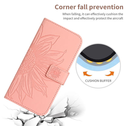 For Xiaomi 14 Ultra Skin Feel Sun Flower Embossed Flip Leather Phone Case with Lanyard(Pink) - 14 Ultra Cases by buy2fix | Online Shopping UK | buy2fix