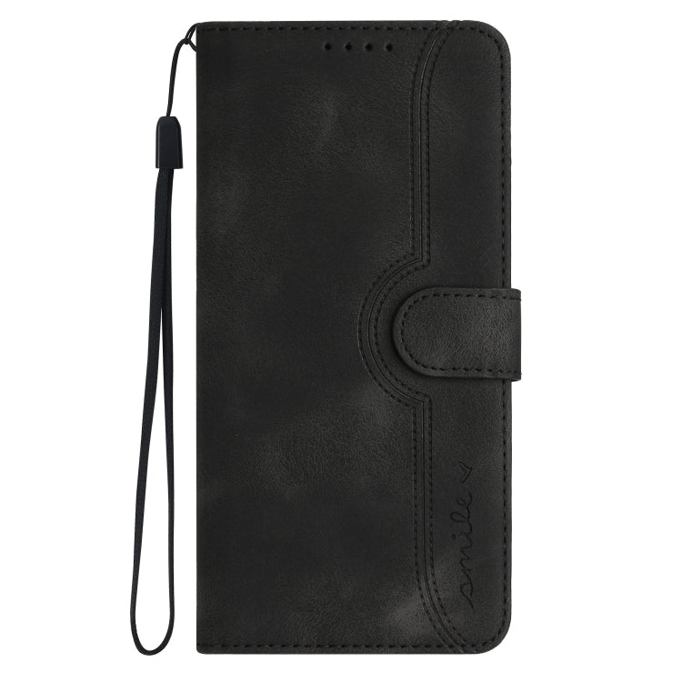 For Xiaomi Redmi K70 Heart Pattern Skin Feel Leather Phone Case(Black) - K70 Cases by buy2fix | Online Shopping UK | buy2fix