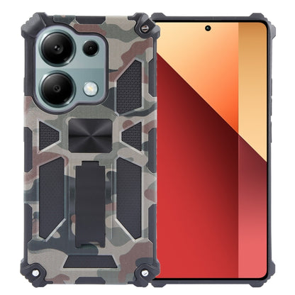 For Xiaomi Redmi Note 13 Pro 4G Camouflage Armor Kickstand TPU + PC Magnetic Phone Case(Army Green) - Note 13 Pro Cases by buy2fix | Online Shopping UK | buy2fix