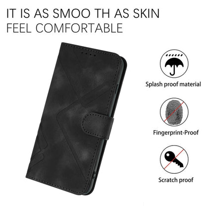 For Motorola Edge 5G 2024 Line Pattern Skin Feel Leather Phone Case(Black) - Motorola Cases by buy2fix | Online Shopping UK | buy2fix