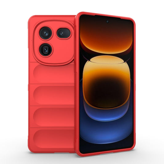 For vivo iQOO 12 5G Magic Shield TPU + Flannel Phone Case(Red) - iQOO 12 Cases by buy2fix | Online Shopping UK | buy2fix