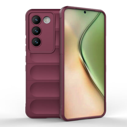 For vivo Y200E 5G Global / Y100 5G IDN Magic Shield TPU + Flannel Phone Case(Wine Red) - vivo Cases by buy2fix | Online Shopping UK | buy2fix