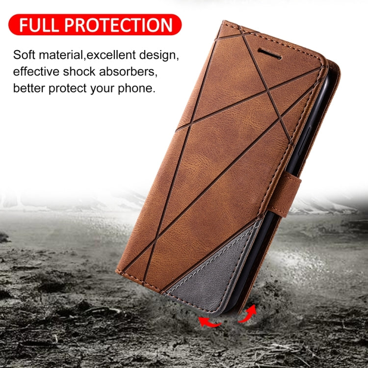 For Xiaomi 13T / Redmi K60 Ultra Skin Feel Splicing Leather Phone Case(Brown) - Redmi K60 Ultra Cases by buy2fix | Online Shopping UK | buy2fix