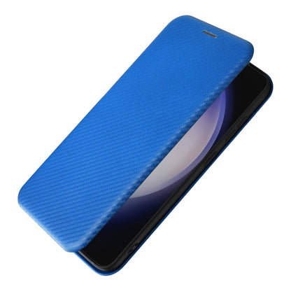For Samsung Galaxy S24 5G Carbon Fiber Texture Flip Leather Phone Case(Blue) - Galaxy S24 5G Cases by buy2fix | Online Shopping UK | buy2fix