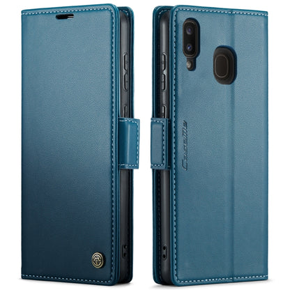 For Samsung Galaxy A40 CaseMe 023 Butterfly Buckle Litchi Texture RFID Anti-theft Leather Phone Case(Blue) - Galaxy Phone Cases by CaseMe | Online Shopping UK | buy2fix
