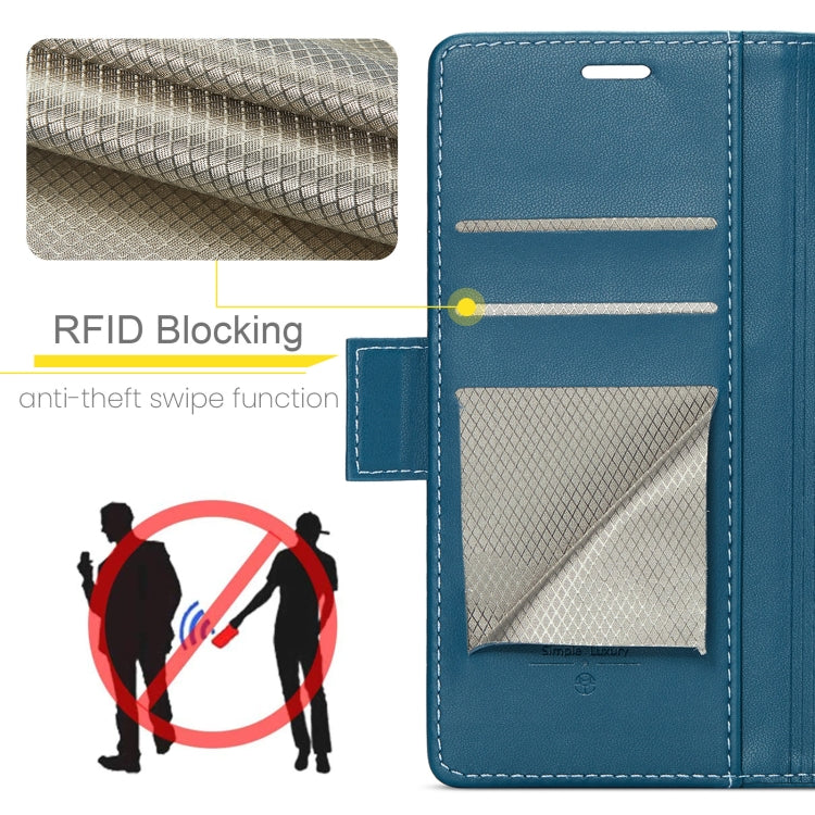 For Xiaomi Redmi 13C 4G / 13C 5G CaseMe 023 Butterfly Buckle Litchi Texture RFID Anti-theft Leather Phone Case(Blue) - Xiaomi Cases by CaseMe | Online Shopping UK | buy2fix