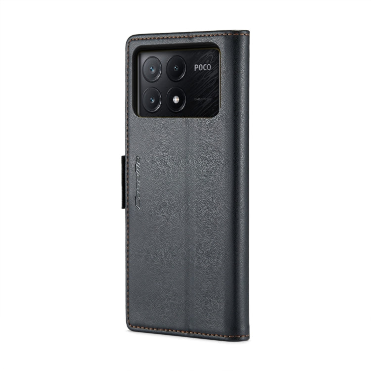 For Xiaomi Poco X6 Pro 5G/Redmi K70E 5G CaseMe 023 Butterfly Buckle Litchi Texture RFID Anti-theft Leather Phone Case(Black) - K70E Cases by CaseMe | Online Shopping UK | buy2fix