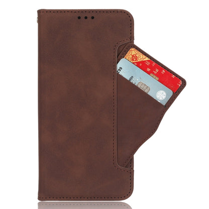 For Motorola Moto G53 / G13 Skin Feel Calf Texture Card Slots Leather Phone Case(Brown) - Motorola Cases by buy2fix | Online Shopping UK | buy2fix