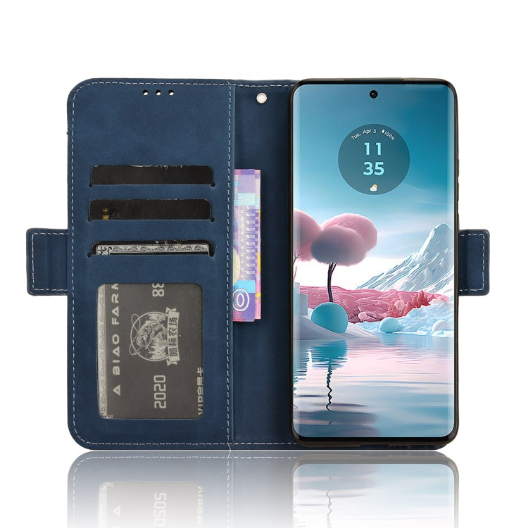 For Motorola Edge 40 Neo 5G Skin Feel Calf Texture Card Slots Leather Phone Case(Blue) - Motorola Cases by buy2fix | Online Shopping UK | buy2fix