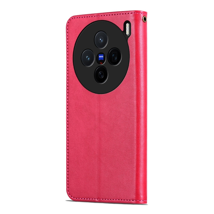 For vivo X200 AZNS Sheepskin Texture Flip Leather Phone Case(Red) - X200 Cases by AZNS | Online Shopping UK | buy2fix