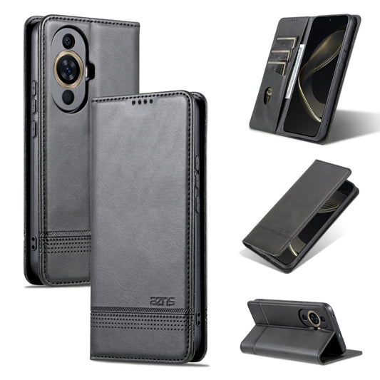 For Huawei Nova 11 AZNS Magnetic Calf Texture Flip Leather Phone Case(Black) - Huawei Cases by AZNS | Online Shopping UK | buy2fix