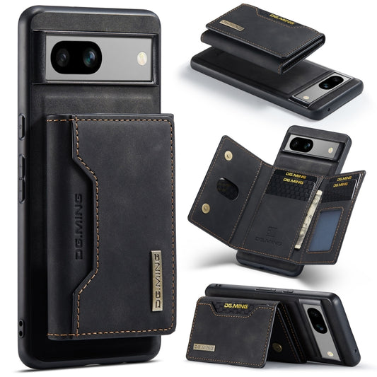 For Google Pixel 7A DG.MING M2 Series 3-Fold Multi Card Bag + Magnetic Phone Case(Black) - Google Cases by DG.MING | Online Shopping UK | buy2fix