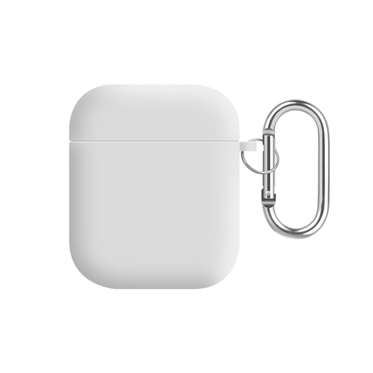 For AirPods 2 / 1 PC Lining Silicone Bluetooth Earphone Protective Case(White) - For AirPods 1/2 by buy2fix | Online Shopping UK | buy2fix