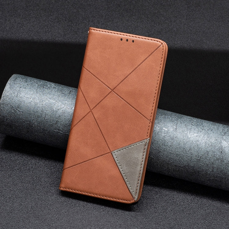 For Xiaomi Redmi Note 13 Pro 5G Rhombus Texture Magnetic Leather Phone Case(Brown) - Xiaomi Cases by buy2fix | Online Shopping UK | buy2fix