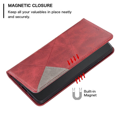 For Xiaomi Redmi K70 / K70 Pro Rhombus Texture Magnetic Leather Phone Case(Red) - K70 Pro Cases by buy2fix | Online Shopping UK | buy2fix