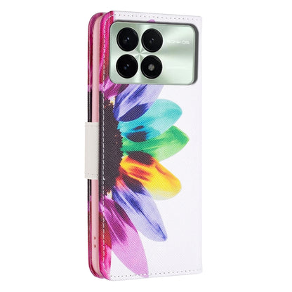 For Xiaomi Redmi K70 / K70 Pro Colored Drawing Pattern Leather Phone Case(Sun Flower) - K70 Pro Cases by buy2fix | Online Shopping UK | buy2fix