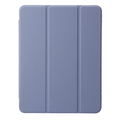 For iPad Pro 13 2024 Clear Acrylic 3-Fold Leather Tablet Case(Lavender Purple) - iPad Pro 13 2024 Cases by buy2fix | Online Shopping UK | buy2fix