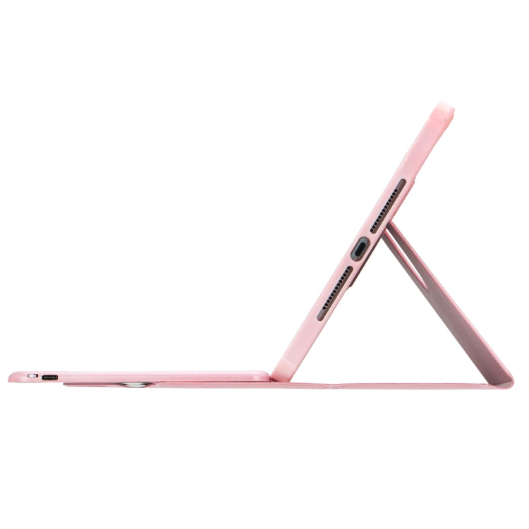 For iPad 10th Gen 10.9 2022 F10BS 360 Rotation Acrylic Transparent Bluetooth Keyboard Leather Case With Backlight(Pink) - Universal by buy2fix | Online Shopping UK | buy2fix