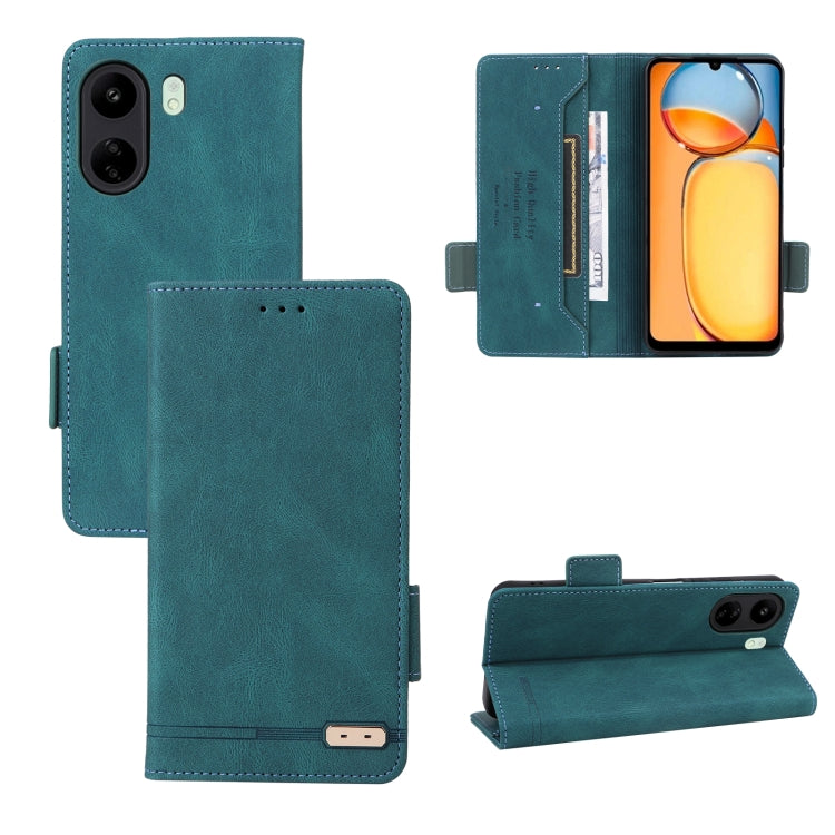 For Xiaomi Redmi 13C Magnetic Clasp Leather Phone Case(Green) - 13C Cases by buy2fix | Online Shopping UK | buy2fix