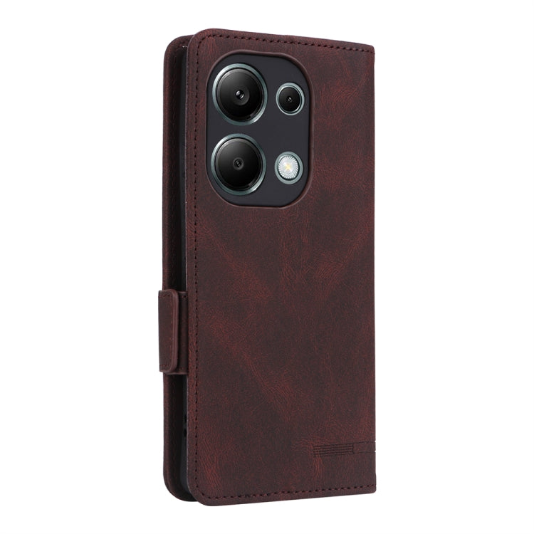For Xiaomi Redmi Note 13 Pro 4G Magnetic Clasp Leather Phone Case(Brown) - Xiaomi Cases by buy2fix | Online Shopping UK | buy2fix