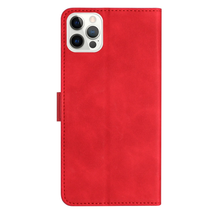 For iPhone 16 Pro Seven Butterflies Embossed Leather Phone Case(Red) - iPhone 16 Pro Cases by buy2fix | Online Shopping UK | buy2fix