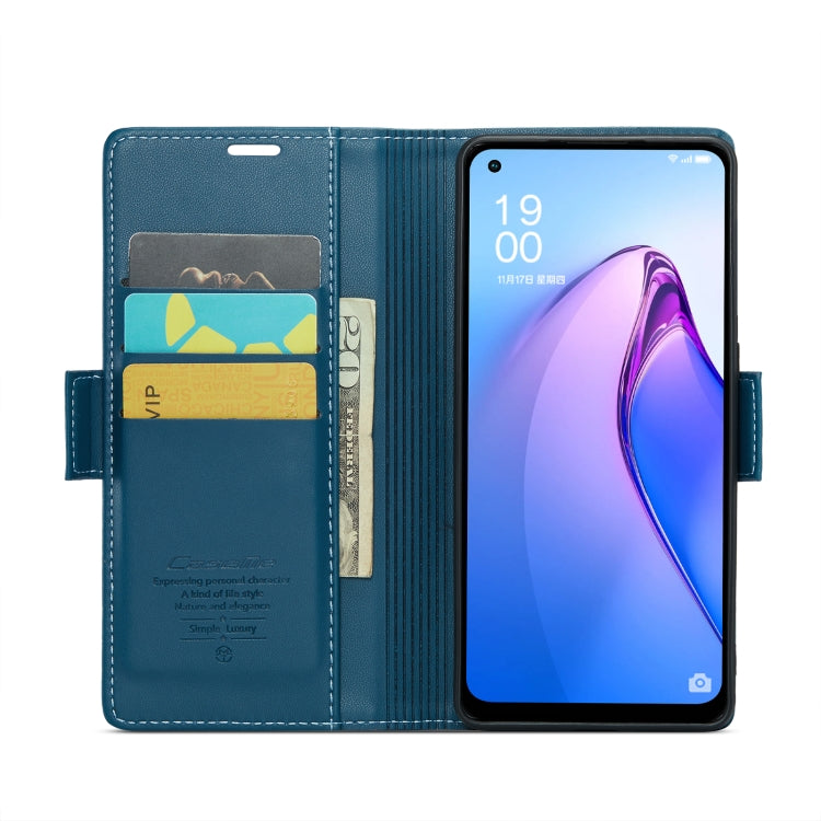 For OPPO F21 Pro 5G Globa/Reno8 Z Global CaseMe 023 Butterfly Buckle Litchi Texture RFID Anti-theft Leather Phone Case(Blue) - OPPO Cases by CaseMe | Online Shopping UK | buy2fix