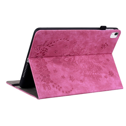 For iPad Air 11 2024 Butterfly Rose Embossed Leather Smart Tablet Case(Rose Red) - iPad Air 11 2024 Cases by buy2fix | Online Shopping UK | buy2fix