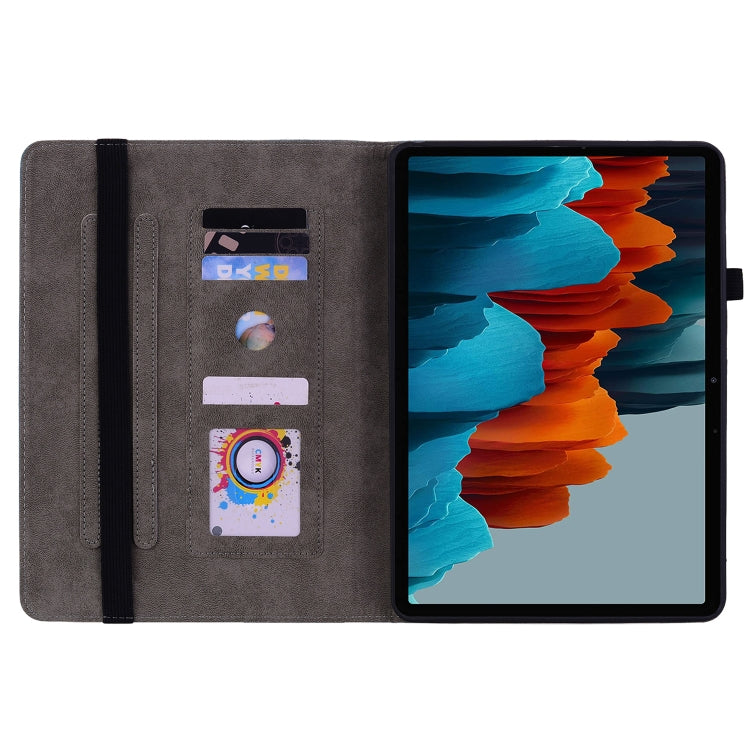 For Samsung Galaxy Tab S9+ Butterfly Rose Embossed Leather Tablet Case(Dark Blue) - Galaxy Tab S9+ Cases by buy2fix | Online Shopping UK | buy2fix