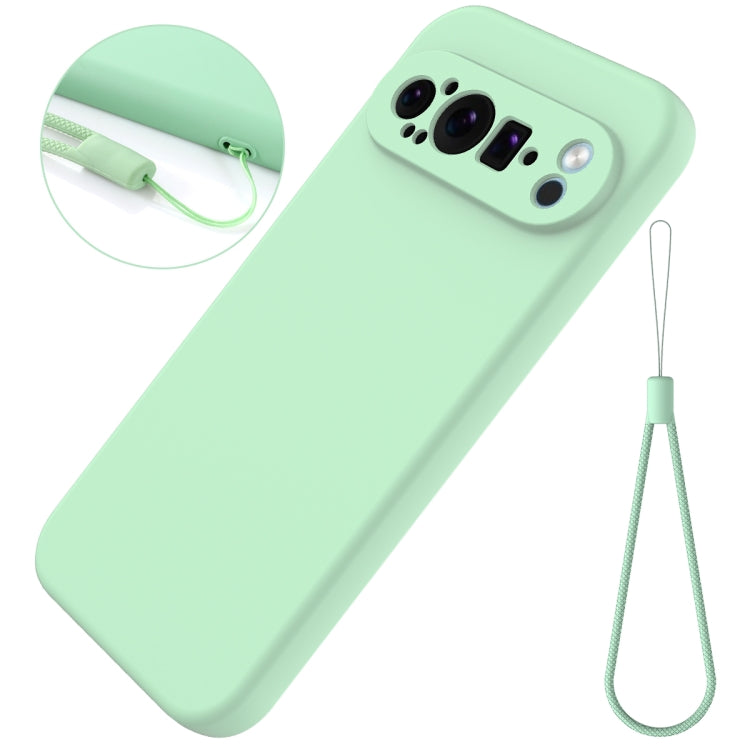 For Google Pixel 9 Pro XL Pure Color Liquid Silicone Shockproof Phone Case(Green) - Google Cases by buy2fix | Online Shopping UK | buy2fix