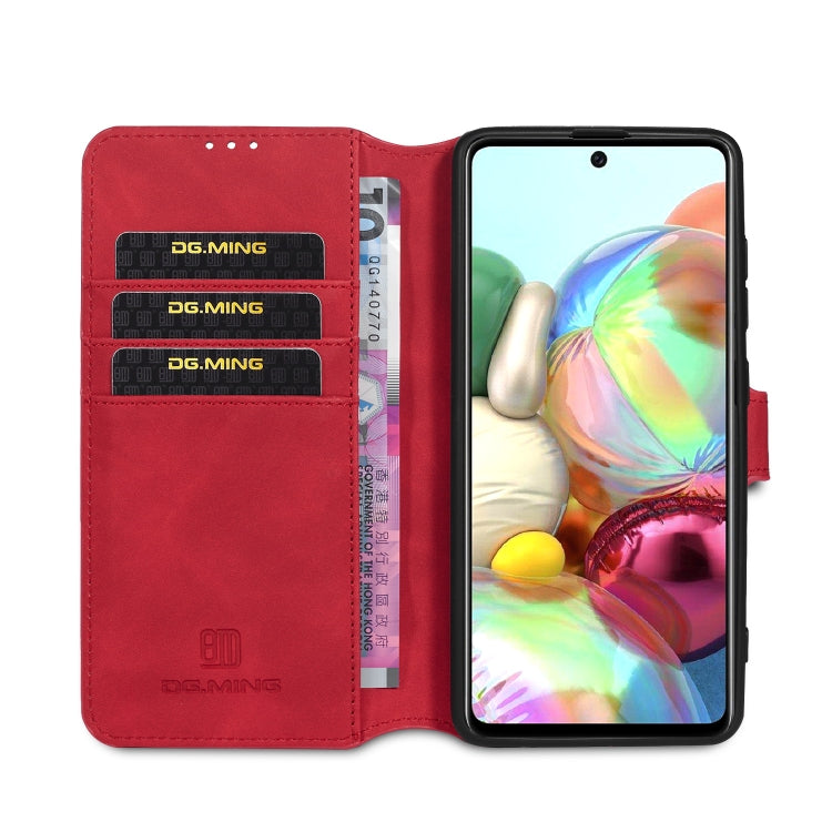 For Samsung Galaxy A51 5G DG.MING Retro Oil Side Horizontal Flip Case with Holder & Card Slots & Wallet(Red) - Galaxy Phone Cases by DG.MING | Online Shopping UK | buy2fix