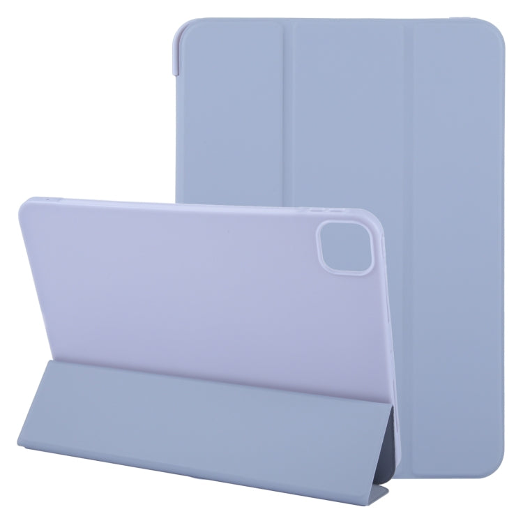 For iPad Pro 11 2024 GEBEI 3-folding Holder Shockproof Flip Leather Tablet Case(Light Purple) - iPad Pro 11 2024 Cases by GEBEI | Online Shopping UK | buy2fix