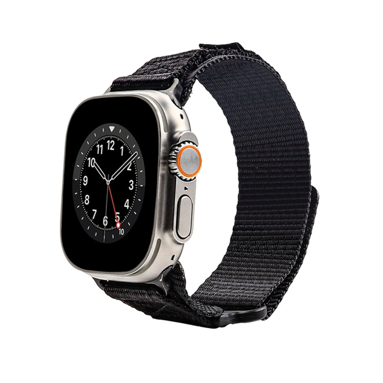 Nylon Two Section Watch Band For Apple Watch Ultra 49mm(Black) - Watch Bands by buy2fix | Online Shopping UK | buy2fix