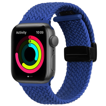 Magnetic Fold Clasp Woven Watch Band For Apple Watch 42mm(Blue) - Watch Bands by buy2fix | Online Shopping UK | buy2fix