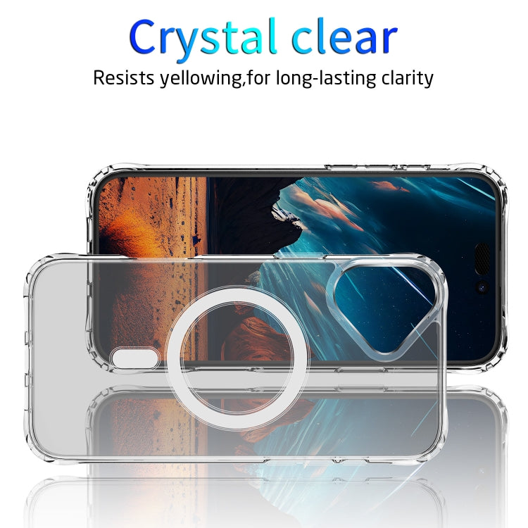 For iPhone 16 Plus Four Corner Airbags MagSafe Magnetic Phone Case(Transparent) - iPhone 16 Plus Cases by buy2fix | Online Shopping UK | buy2fix