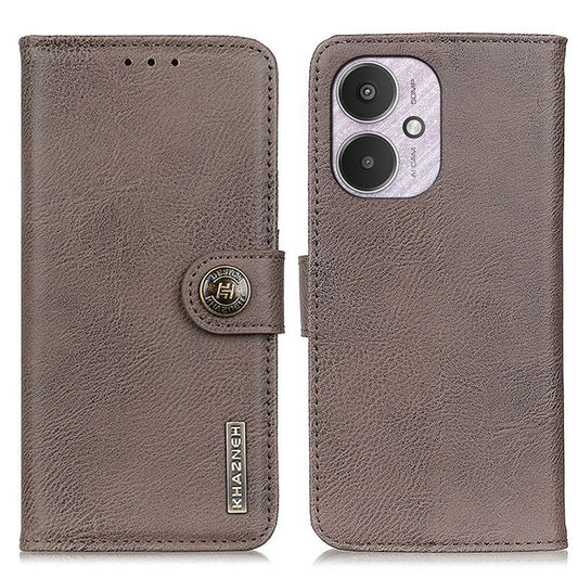 For Xiaomi Redmi 13C KHAZNEH Cowhide Texture Flip Leather Phone Case(Khaki) - 13C Cases by buy2fix | Online Shopping UK | buy2fix