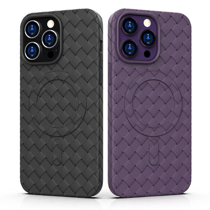 For iPhone 13 Pro Max Woven Pattern MagSafe Magnetic Cooling Phone Case(Purple) - iPhone 13 Pro Max Cases by buy2fix | Online Shopping UK | buy2fix