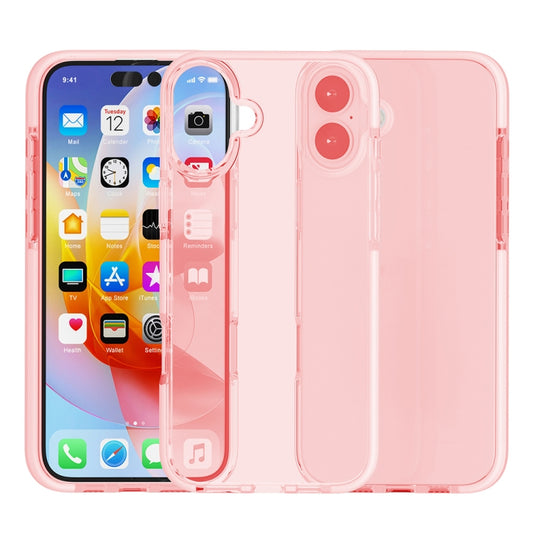 For iPhone 16 Plus Two-color Shockproof High Transparency TPU Phone Case(Pink) - iPhone 16 Plus Cases by buy2fix | Online Shopping UK | buy2fix