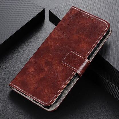 For iPhone 16 Retro Crazy Horse Texture Horizontal Flip Leather Phone Case(Brown) - iPhone 16 Cases by buy2fix | Online Shopping UK | buy2fix