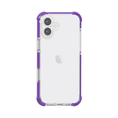 For iPhone 16 Four-corner Shockproof TPU + Acrylic Phone Case(Purple) - iPhone 16 Cases by buy2fix | Online Shopping UK | buy2fix