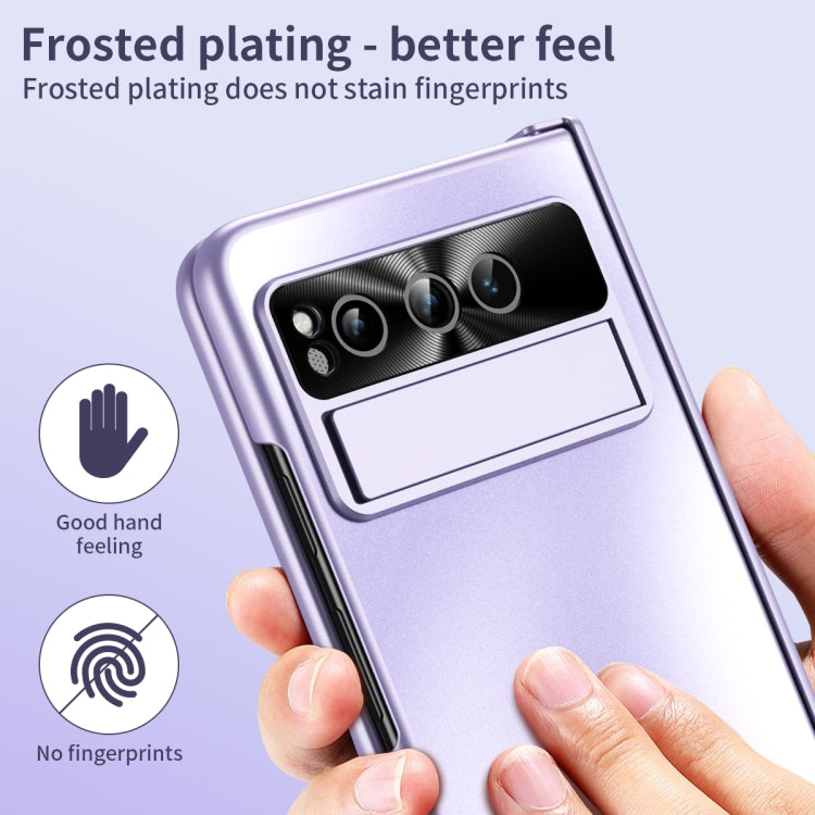 For Google Pixel Fold Integrated Electroplating Folding All-inclusive Phone Case(Purple) - Google Cases by buy2fix | Online Shopping UK | buy2fix