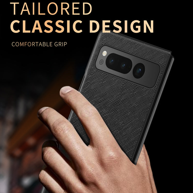 For Google Pixel Fold Cross Texture All Inclusive Shockproof Protective Phone Case(Black) - Google Cases by buy2fix | Online Shopping UK | buy2fix