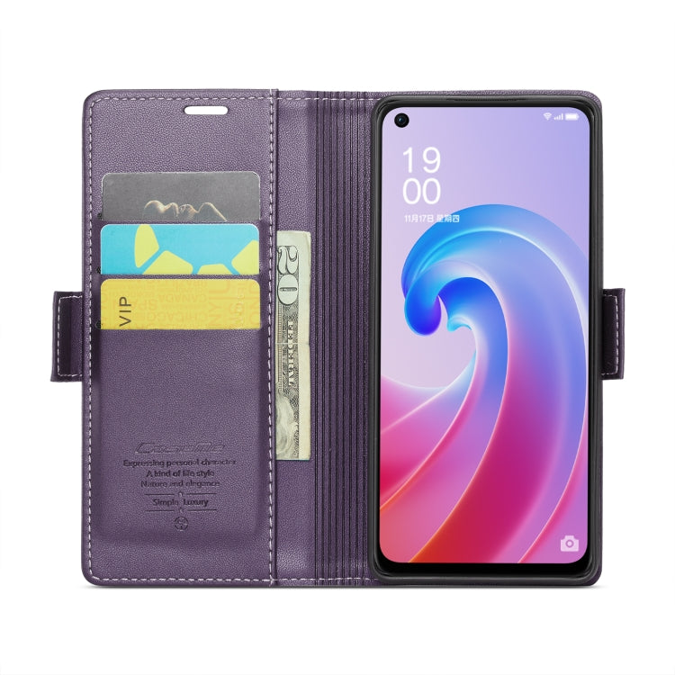 For Realme 9i 4G CaseMe 023 Butterfly Buckle Litchi Texture RFID Anti-theft Leather Phone Case(Pearly Purple) - Realme Cases by CaseMe | Online Shopping UK | buy2fix