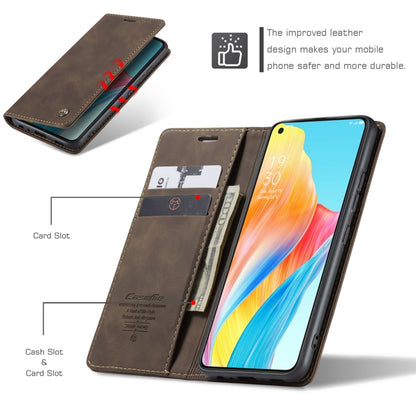 For OPPO A78 4G CaseMe 013 Multifunctional Horizontal Flip Leather Phone Case(Coffee) - OPPO Cases by CaseMe | Online Shopping UK | buy2fix