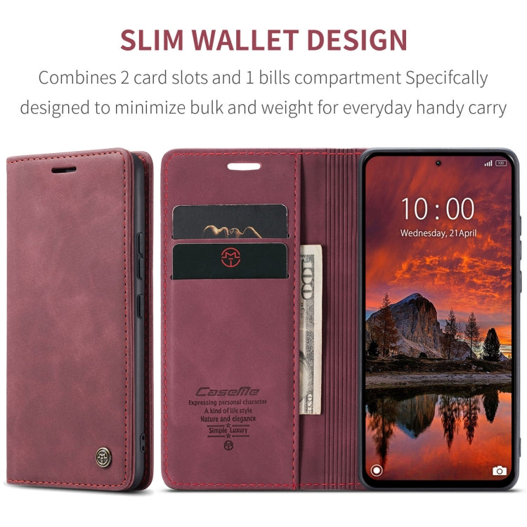 For Xiaomi Redmi Note 13 Pro 4G CaseMe 013 Multifunctional Horizontal Flip Leather Phone Case(Wine Red) - Xiaomi Cases by CaseMe | Online Shopping UK | buy2fix